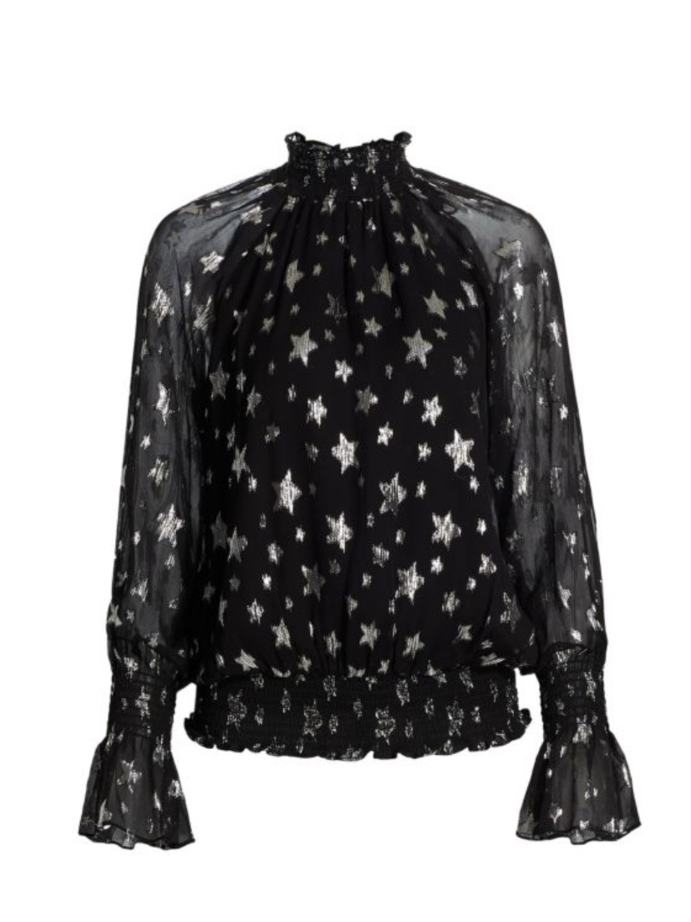 Ramy Brook Stassi Metallic Star Print Blouse